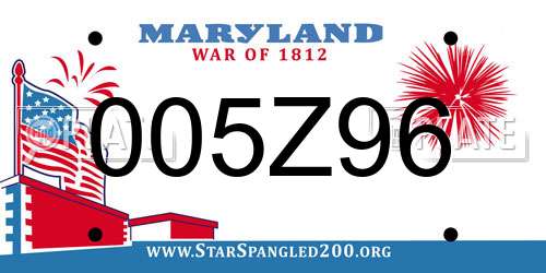 005Z96 Maryland License Plate