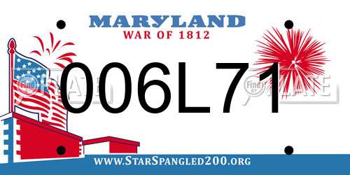 006L71 Maryland License Plate