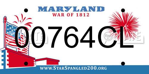 00764CL Maryland License Plate