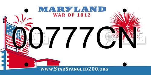 00777CN Maryland License Plate