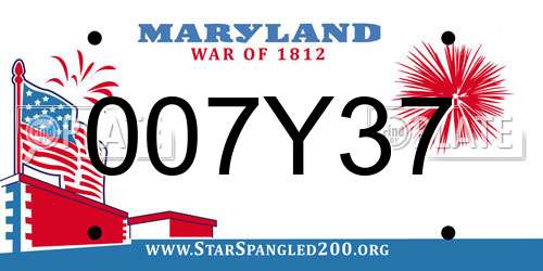 007Y37 Maryland License Plate