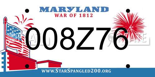 008Z76 Maryland License Plate