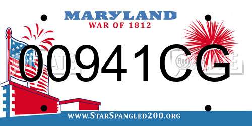 00941CG Maryland License Plate
