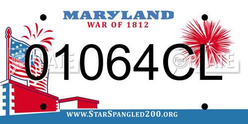 01064CL Maryland License Plate