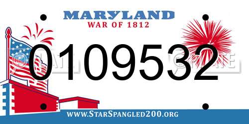 0109532 Maryland License Plate