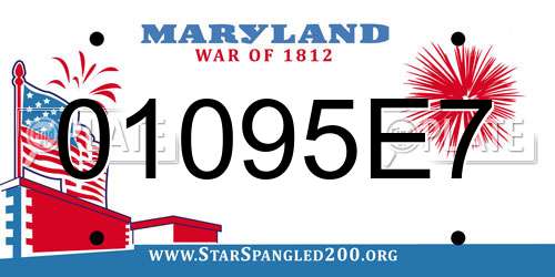 01095E7 Maryland License Plate