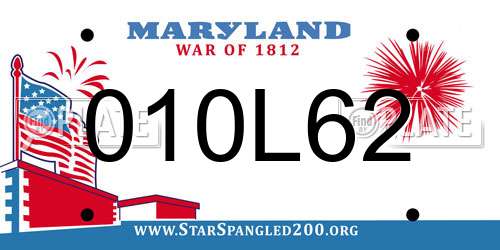 010L62 Maryland License Plate