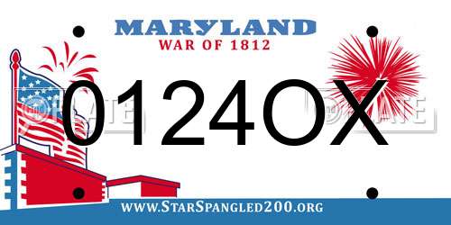 0124OX Maryland License Plate