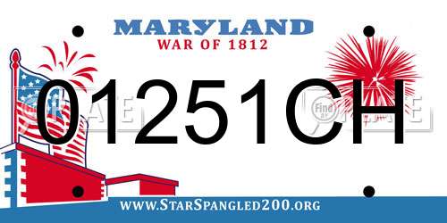 01251CH Maryland License Plate
