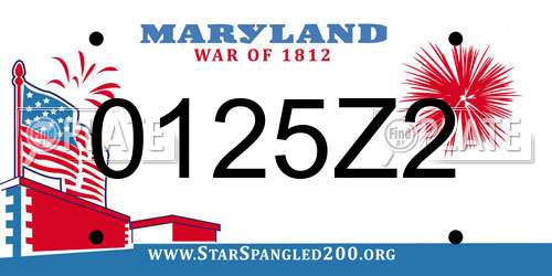 0125Z2 Maryland License Plate
