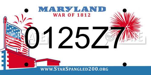 0125Z7 Maryland License Plate