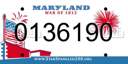 0136190 Maryland License Plate