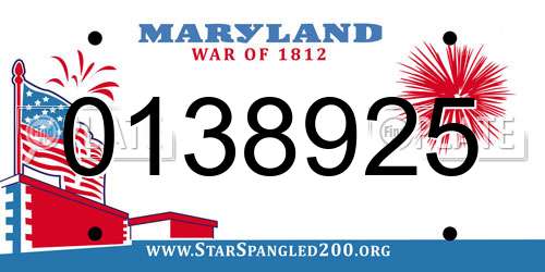 0138925 Maryland License Plate