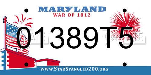 01389T5 Maryland License Plate