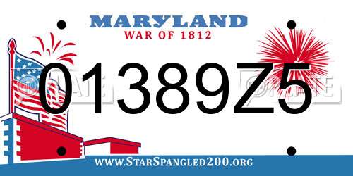 01389Z5 Maryland License Plate