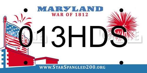 013HDS Maryland License Plate
