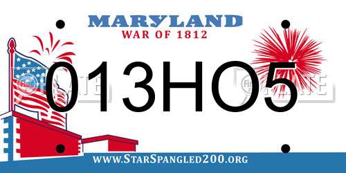 013HO5 Maryland License Plate