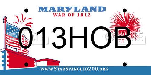 013HOB Maryland License Plate