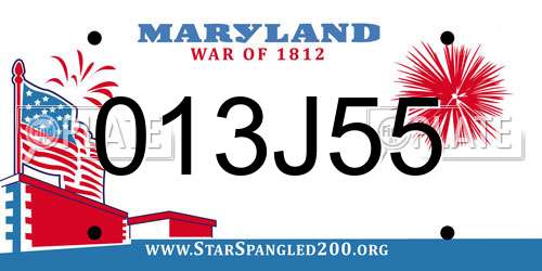 013J55 Maryland License Plate