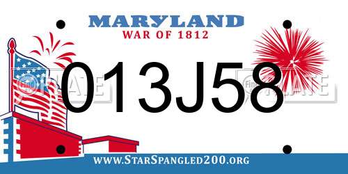 013J58 Maryland License Plate