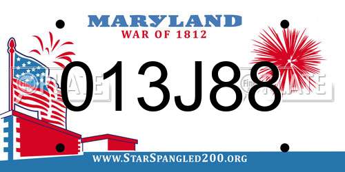 013J88 Maryland License Plate