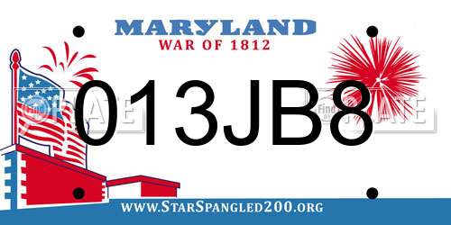 013JB8 Maryland License Plate