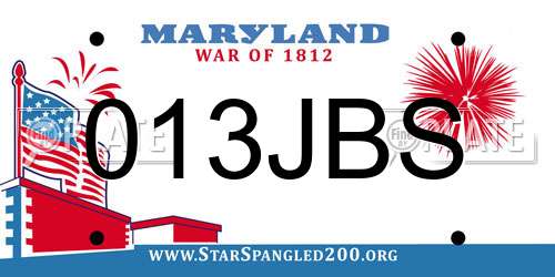 013JBS Maryland License Plate