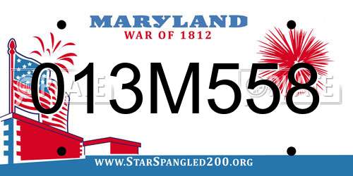 013M558 Maryland License Plate