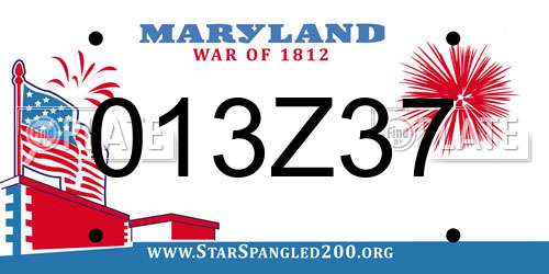013Z37 Maryland License Plate