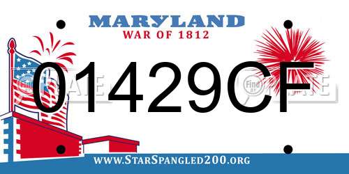 01429CF Maryland License Plate