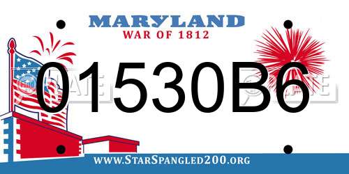01530B6 Maryland License Plate