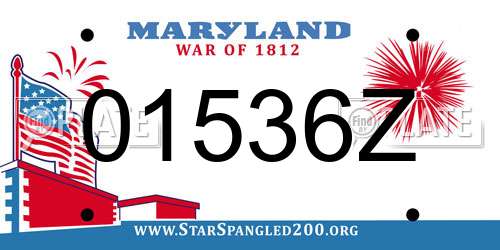 01536Z Maryland License Plate