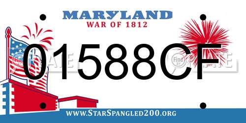01588CF Maryland License Plate