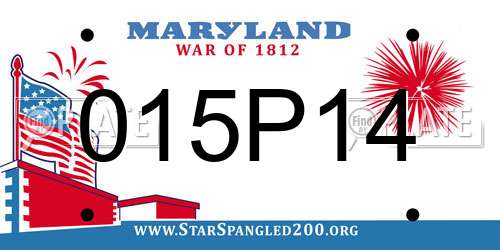 015P14 Maryland License Plate