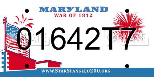 01642T7 Maryland License Plate