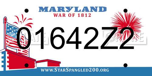 01642Z2 Maryland License Plate