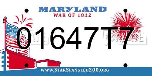01647T7 Maryland License Plate