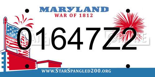 01647Z2 Maryland License Plate