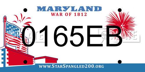 0165EB Maryland License Plate
