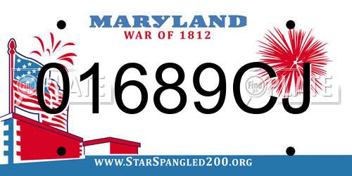 01689CJ Maryland License Plate