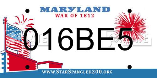 016BE5 Maryland License Plate