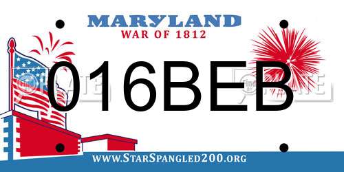 016BEB Maryland License Plate