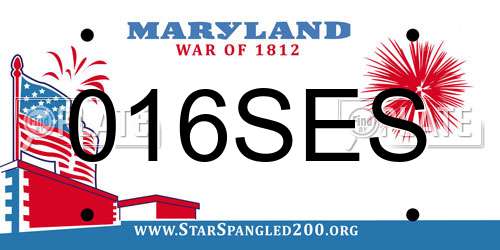 016SES Maryland License Plate