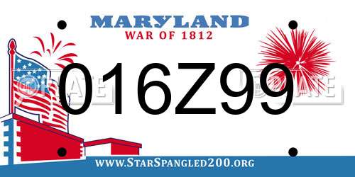 016Z99 Maryland License Plate