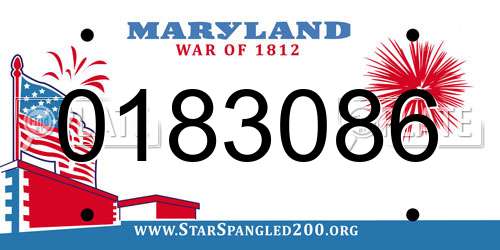 0183086 Maryland License Plate