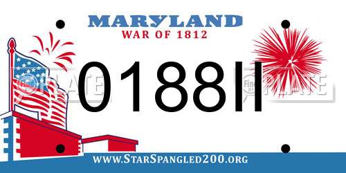 0188II Maryland License Plate