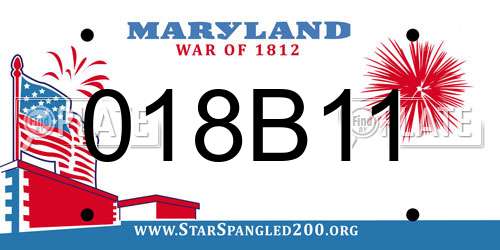 018B11 Maryland License Plate