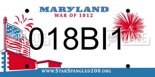 018BI1 Maryland License Plate