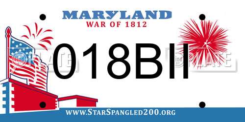 018BII Maryland License Plate