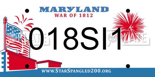 018SI1 Maryland License Plate